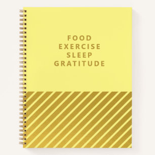 Yellow Gold Foil Stripes Modern Gratitude Journal