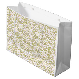 Yellow gold Geometric White Large Gift Bag