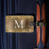 Yellow Gold Glitter Brushed Metal Monogram Script