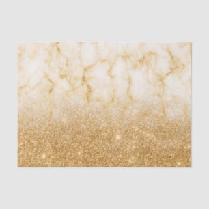 Yellow Gold Glitter look Fading ombre Marble Tissue Paper
