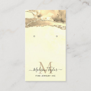 Yellow Gold Glitter Marble Agate Jewellery Display Business Card