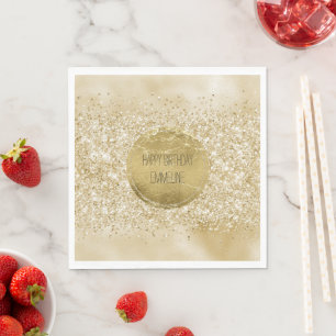 Yellow Gold Glitzy Glitter Napkin