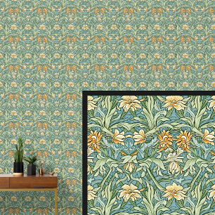 Yellow Gold Green Art Nouveau  Wallpaper