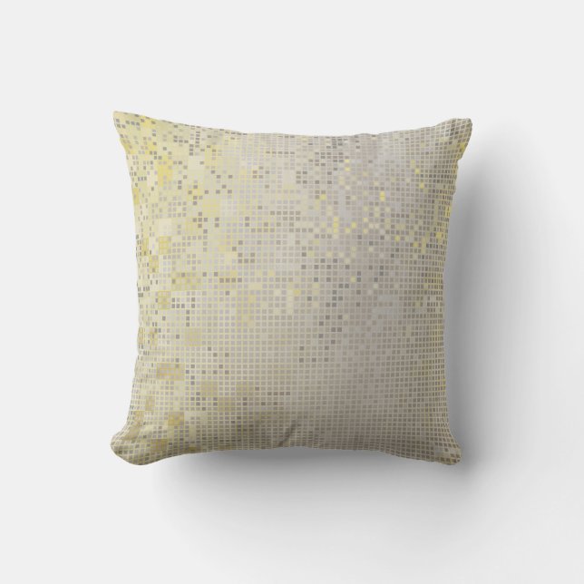 Yellow Gold Grey Silver Cyber Numeric IT- DESIGN Cushion (Front)