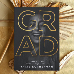 YELLOW GOLD LINE HOLLOW GRAD Contemporary Photo Announcement