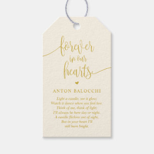 Yellow Gold, Memorial Candle, Funeral Service Tag