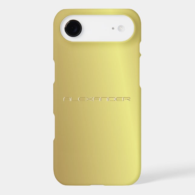 Yellow Gold Metal Pattern-Custom Text Case-Mate iPhone Case (Back)
