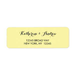 Yellow Gold Navy Blue Return Address Label