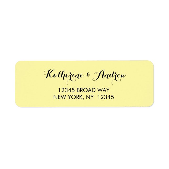 Yellow Gold Navy Blue Return Address Label (Front)
