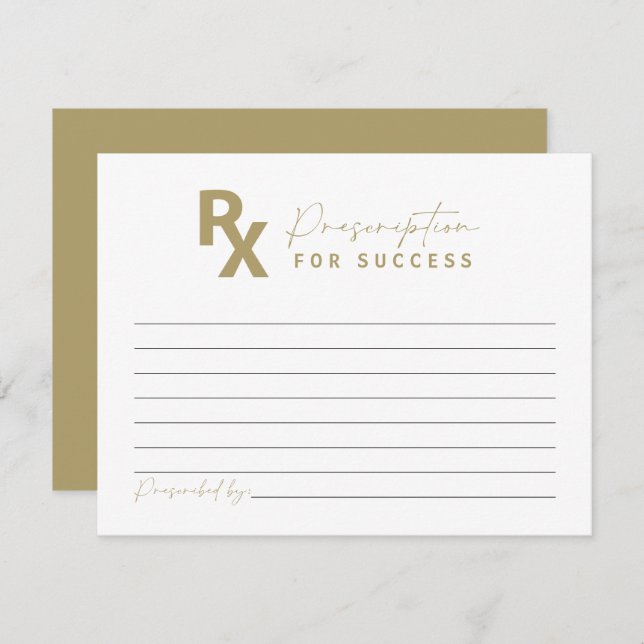 Yellow Gold Nurse Graduation Advice Card (Front/Back)