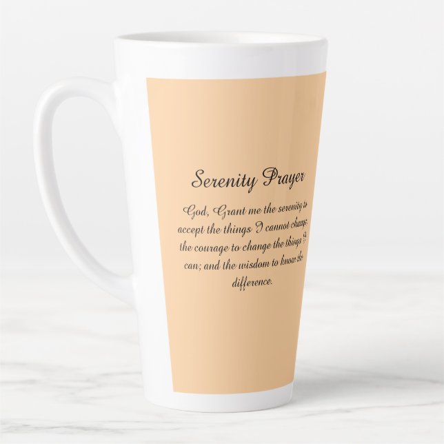 Yellow Gold Orange Angel Serenity Prayer Latte Mug (Left)