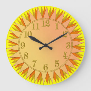 Yellow Gold Orange Sunrise Wall Clock