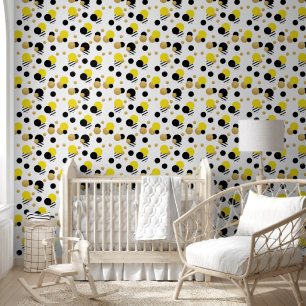 Yellow Gold Polka Dot Wallpaper