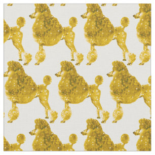 Yellow Gold Poodle Fabric
