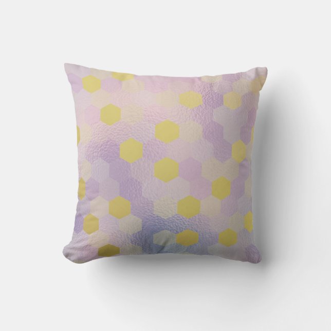Yellow Gold Purple Lilac Honeycumb IT- DESIGN Cushion (Front)
