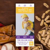 Yellow Gold Purple Sporting Event Ticket Birthday