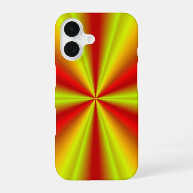 Yellow Gold Red Rainbow iPhone 16 Case (Back)