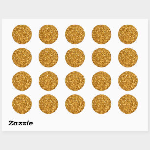 Yellow-Gold Sparkling Background Classic Round Sticker