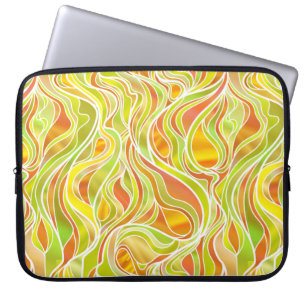 Yellow-Gold Stained Glass Abstract Laptop Sleeve