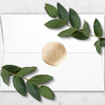Yellow Gold Wax Seal Wedding Monogram Sticker<br><div class="desc">Yellow Gold Wax Seal Wedding Monogram Stickers featuring a gorgeous serif font and split line double 2 Letter Initials. These are envelope seal Stickers for the wedding couple's first name Initial Letters, add them to your wedding invitation envelopes or party favours easily, and with no mess. Use the Monogram Faux...</div>