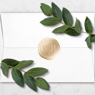 Yellow Gold Wax Seal Wedding Monogram Sticker