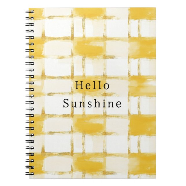 Yellow Gold White Plaid Stripes   Notebook (Front)