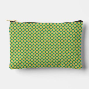 Yellow Gold with Emerald Green Polka Dots STaylor Accessory Pouch