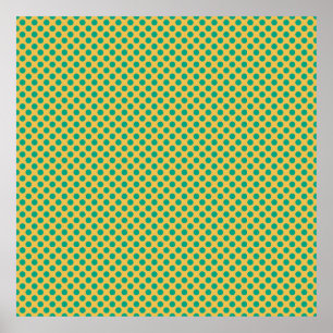 Yellow Gold with Emerald Green Polka Dots STaylor Poster