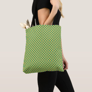 Yellow Gold with Emerald Green Polka Dots STaylor Tote Bag
