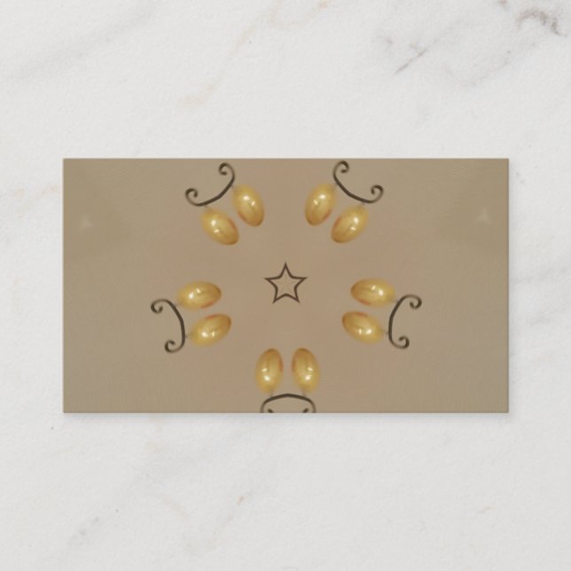 Yellow Golden Egg Pattern Easter Eggs Rustic Beige Business Card (Front)