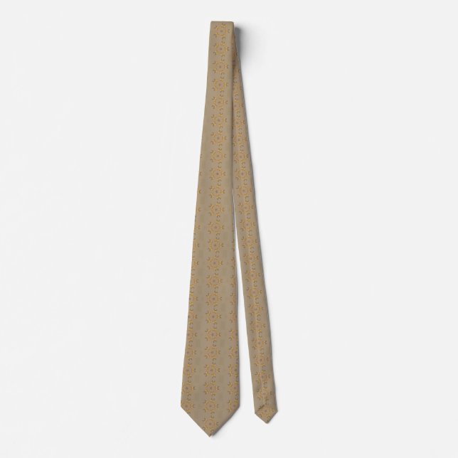 Yellow Golden Egg Pattern Easter Eggs Rustic Beige Tie (Front)