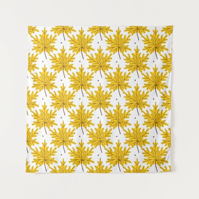 Yellow golden maple leaves seamless pattern. Autum Tapestry (Front)