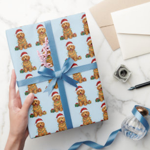 Yellow Golden Retriever Christmas Wrapping Paper