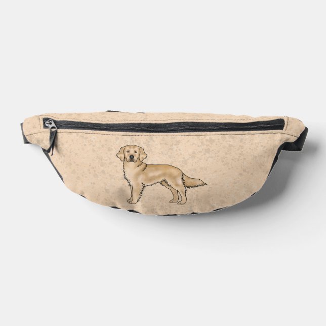 Yellow Golden Retriever Cute Cartoon Dog Beige Bum Bags (Lay Down)