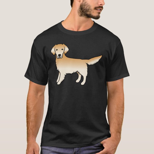 Yellow Golden Retriever Cute Cartoon Dog T-Shirt (Front)