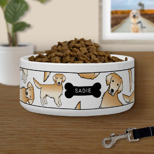Yellow Golden Retriever Dog Scatter Pattern & Name