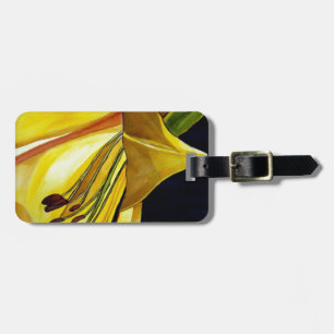 Yellow Golden Splendour lily original art Luggage Tag