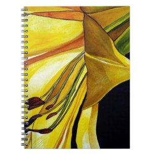Yellow Golden Splendour lily original art Notebook