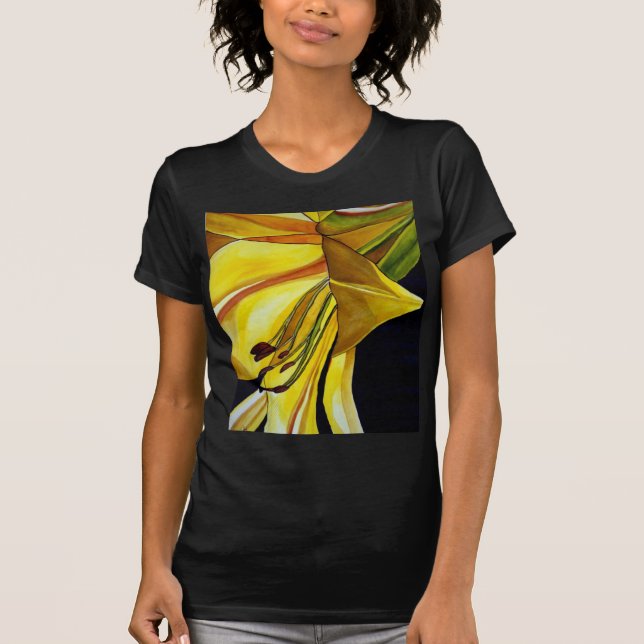 Yellow Golden Splendour lily original art T-Shirt (Front)