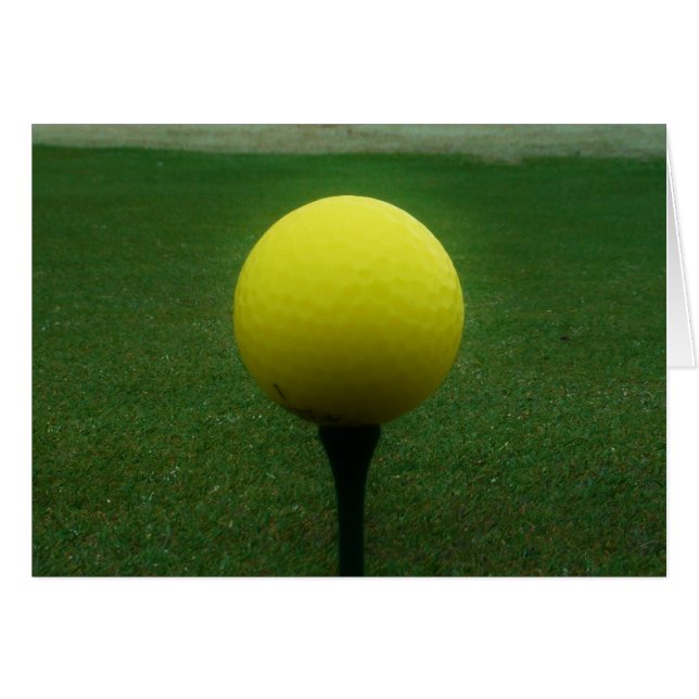 Yellow Golf Ball on a mountain golf course (Front Horizontal)