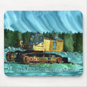 Yellow Grader Earth-Mover Art Mousepad