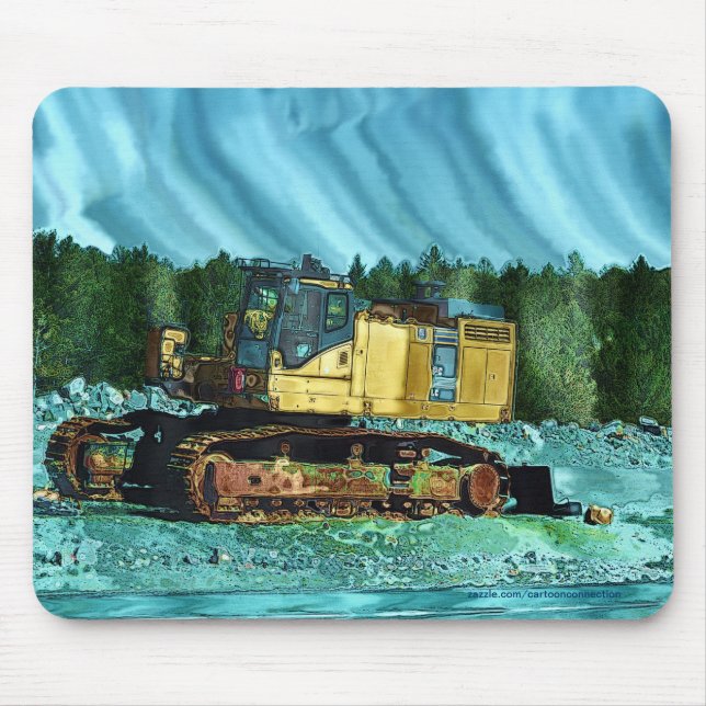 Yellow Grader Earth-Mover Art Mousepad (Front)