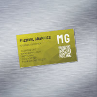 Yellow gradient geometric mesh pattern QR code
