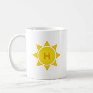 Yellow Gradient Sun with Single Letter Monogram Coffee Mug