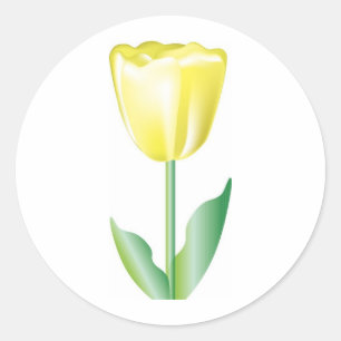 Yellow Gradient Tulip Classic Round Sticker