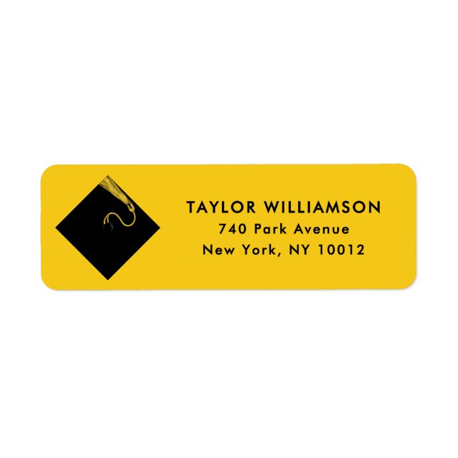 Yellow Graduation Return Address Labels (Front)
