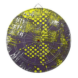 Yellow Graffiti Abstract Dartboard