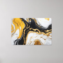 Yellow, gray and black Abstract Frame in Canvas