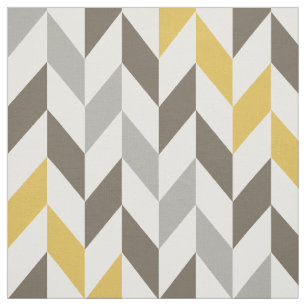 Yellow & Gray Chevron Pattern Fabric