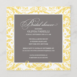 YELLOW & GRAY SHOWER BRIDAL SHOWER INVITE